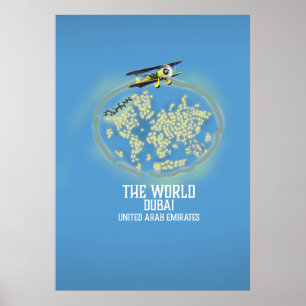 Affiche La carte du Monde de Dubaï Émirats arabes unis