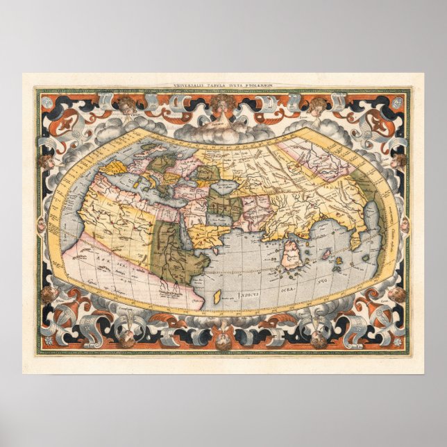 Affiche La carte du monde de Gerard Mercator (Devant)