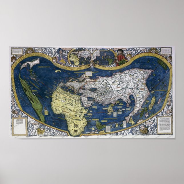Affiche La carte du monde de Waldseemüller (Devant)
