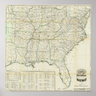 Affiche La carte historique de la guerre