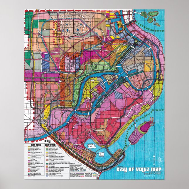 Affiche La carte officielle de la ville de Voltz (Devant)