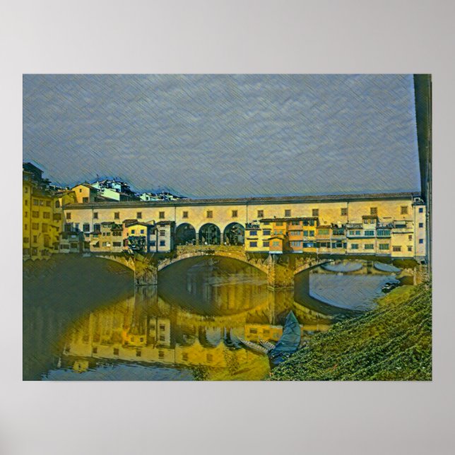 Affiche La carte Ponte Vecchio (Devant)