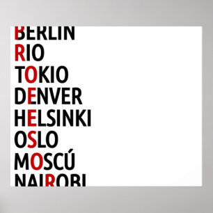 Affiche La Casa de Papel Noms des villes