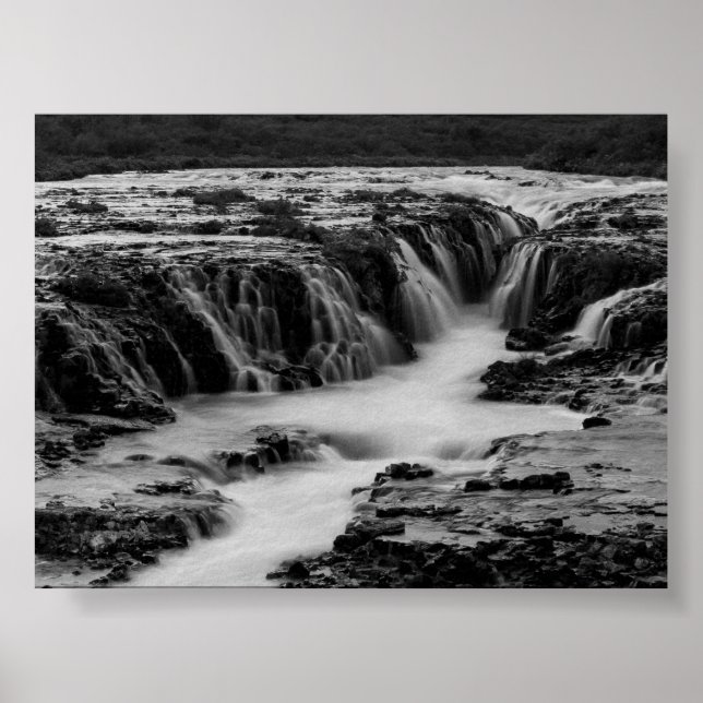 Affiche La cascade Bruararfoss en Islande (Devant)