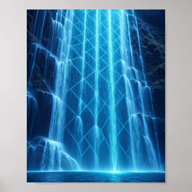Affiche La Cascade Cybernétique : Une Lumineuse Chute d'Ea (Devant)