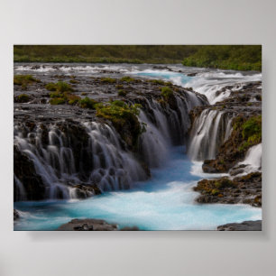 Affiche La cascade de Bruararfoss en Islande