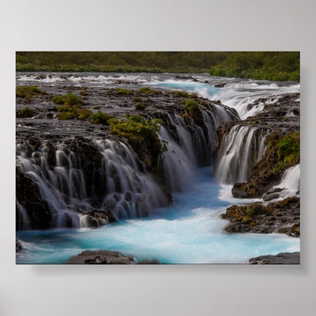 Affiche La cascade de Bruararfoss en Islande (Devant)