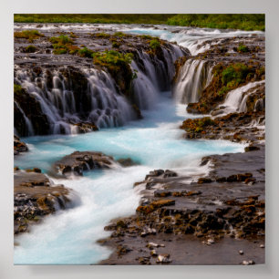 Affiche La cascade de Bruararfoss en Islande