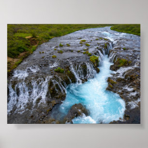 Affiche La cascade de Bruararfoss en Islande
