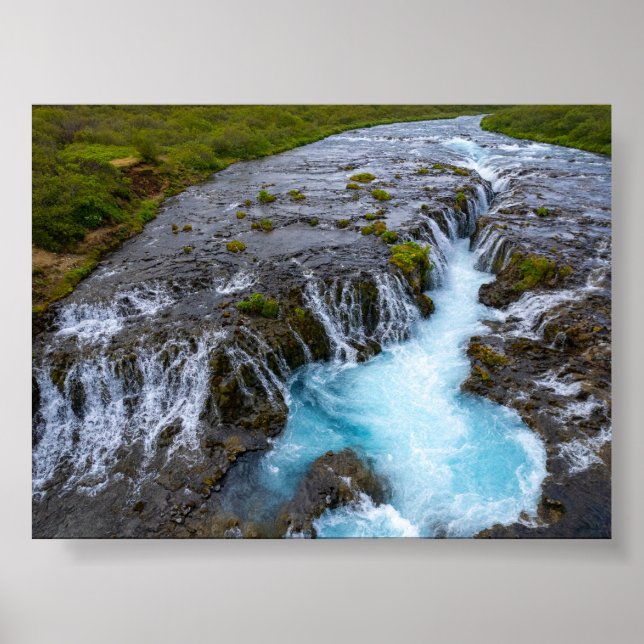 Affiche La cascade de Bruararfoss en Islande (Devant)