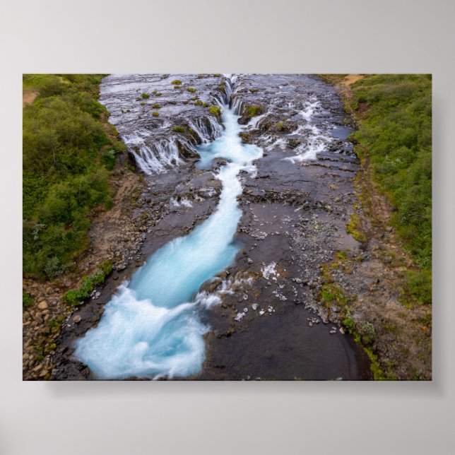 Affiche La cascade de Bruararfoss en Islande (Devant)