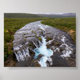 Affiche La cascade de Bruararfoss en Islande