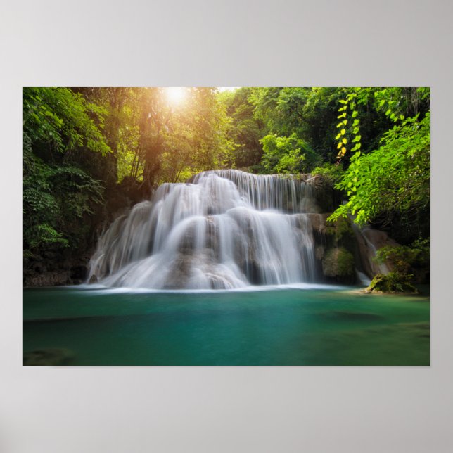 Affiche La cascade d'Erawan | Kanjanaburi Thaïlande (Devant)