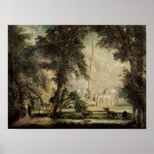 Affiche La cathédrale de Salisbury du parc de l'évêque