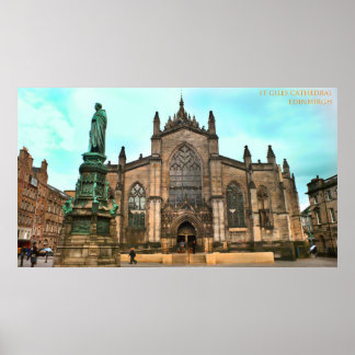 Affiche la cathédrale st giles d'edinburgh