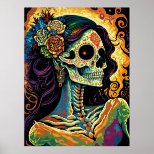 Affiche La Catrina Day of Dead Mexican Skeleton Art