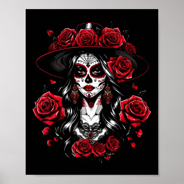 Affiche La Catrina Women Dia De Los Muertos Latino Cinco D (Devant)