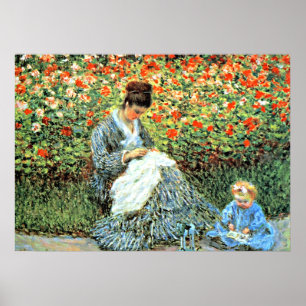 Affiche La célèbre peinture de Monet : Camille Monet et l'