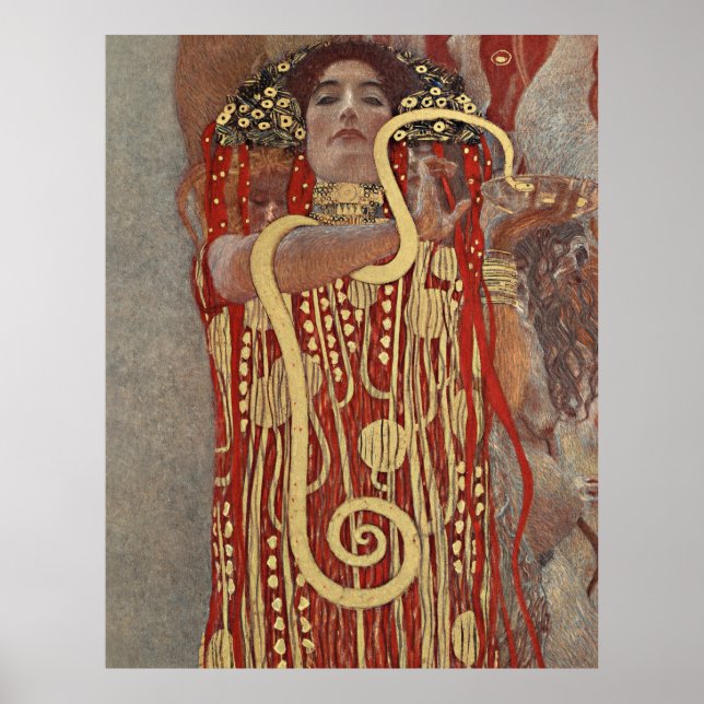Affiche La célèbre peinture Hygieia de Gustav Klimt. (Devant)