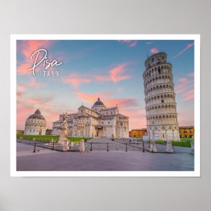 Affiche La célèbre tour penchée de Pise Italie