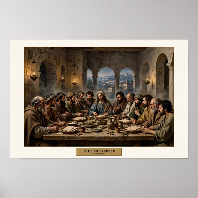 Affiche La Cène — Style de Da Vinci (Devant)