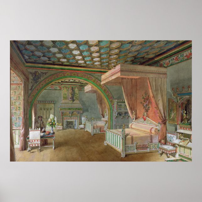 Affiche La chambre rose du Château de Roquetaillade (Devant)