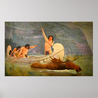 Affiche La chasse à l'orignal George de Forest Brush 1888