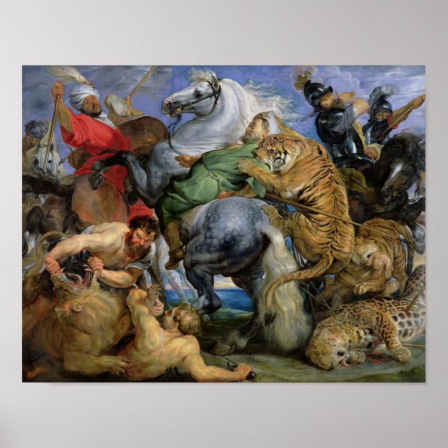 Affiche La chasse au tigre, c.1616 (Devant)