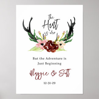 Affiche La chasse est au-dessus du Mariage floral rustique
