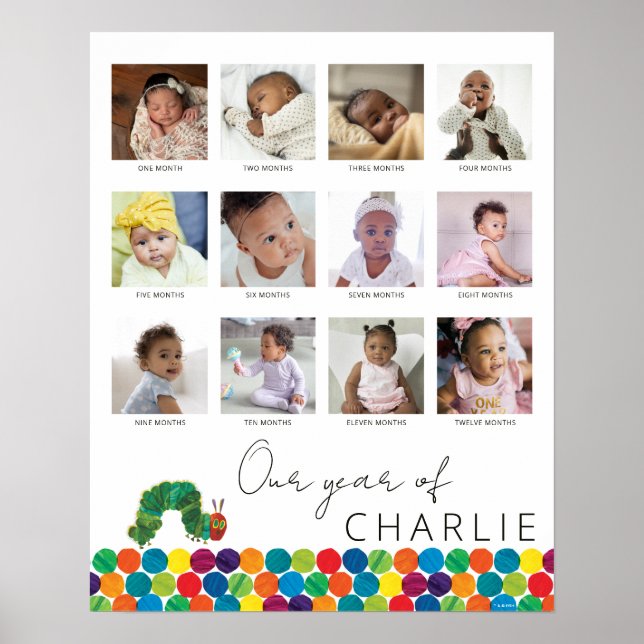 Affiche La chenille affamée | Collage de 1ère année pour b (Devant)