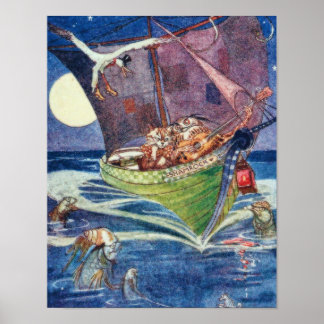 Affiche La Chouette et le Chat William Pogany Fine Art