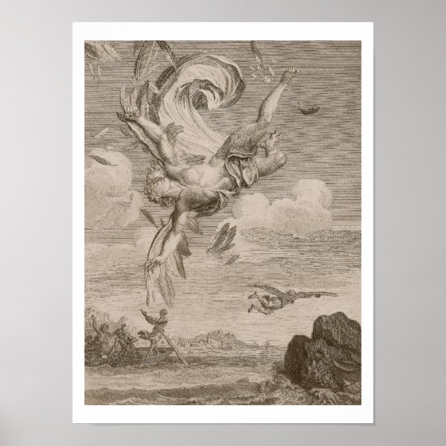 Affiche La Chute d'Icare, 1731 (gravure) (Devant)