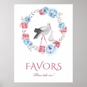 Affiche La cigogne d'hiver favorise le Baby shower