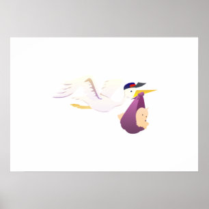 Affiche La cigogne donne un bébé