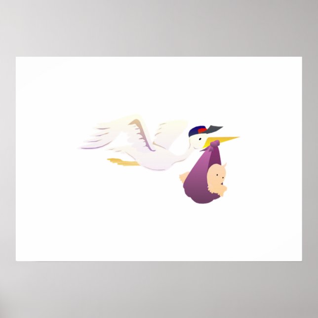 Affiche La cigogne donne un bébé (Devant)