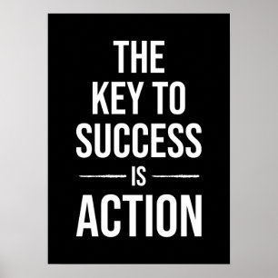 Affiche La Clé Du Succès Est L'Action, Le Gymnase, L'Hustè