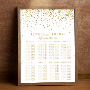 Affiche La collection de mariage confettis or vintage glam