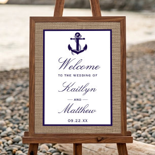 Affiche La collection de mariage de plage avec l'ancre de 