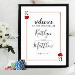 Affiche La collection de Mariages de cartes de jeu Monogra<br><div class="desc">Célébrez dans le style avec ce panneau d'accueil mariage moderne et très tendance. Le design est facile à personnaliser avec votre libellé d'événement spécial et vos invités seront ravis quand ils verront ce magnifique panneau. Les éléments mariages correspondants se trouvent dans la collection.</div>