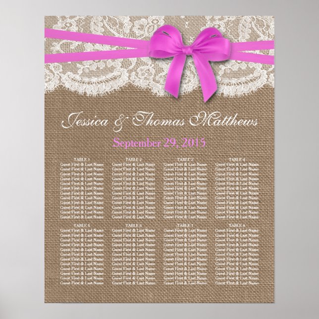 Affiche La collection de Mariages Rustic Rose Bow Sièges (Devant)