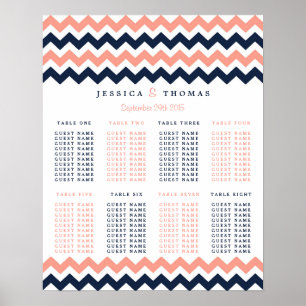 Affiche La collection Mariage moderne Chevron - Rose & Nav