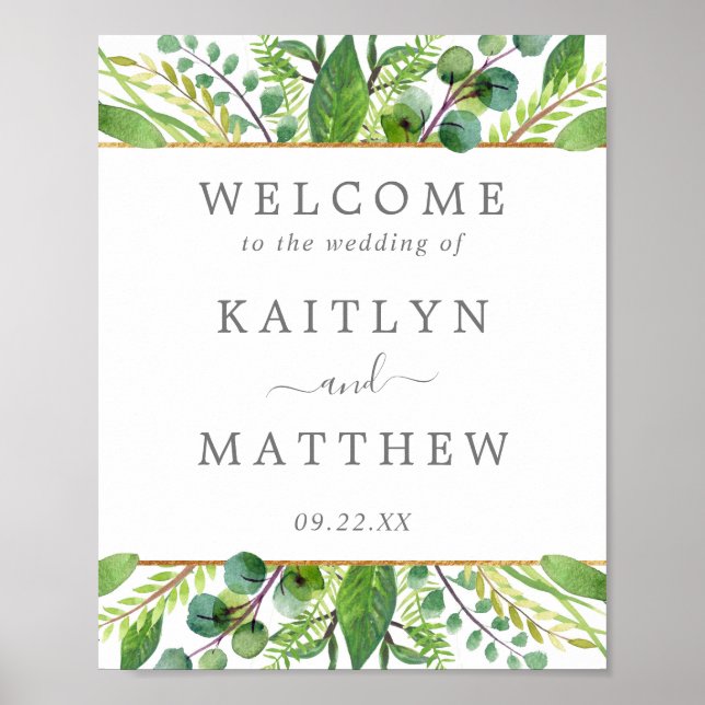 Affiche La Collection Mariage Verdure & Or Bienvenue (Devant)