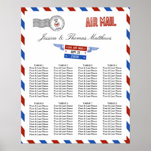 Affiche La collection moderne de Mariage Airmail Plan de s