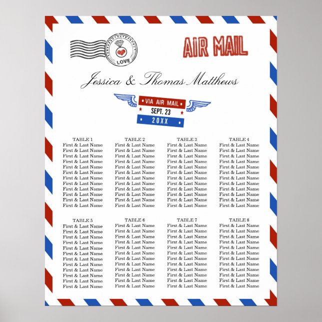 Affiche La collection moderne de Mariage Airmail Plan de s (Devant)