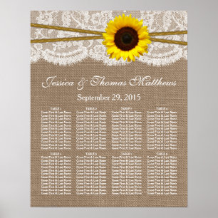 Affiche La collection Rustique de Mariage de tournesol Siè