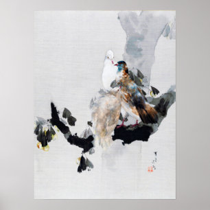 Affiche La colombe dans un arbre, Watanabe Seitei