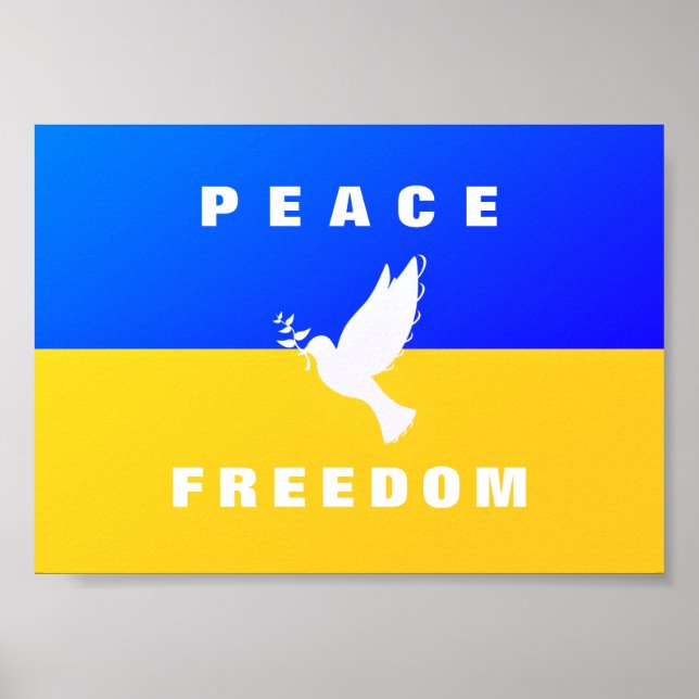 Affiche La colombe de la paix - Drapeau de l'Ukraine - Pai (Devant)