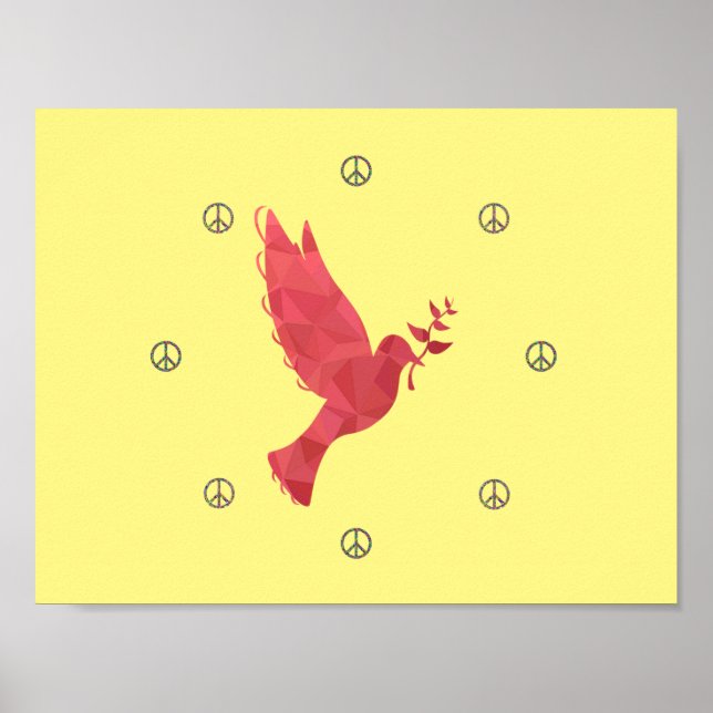 Affiche La colombe et les signes de paix (Devant)