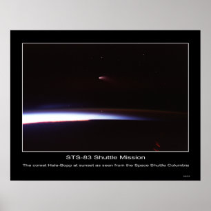 Affiche La comète Hale-Bopp au coucher du soleil comme s..