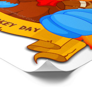 Affiche La conception amusante de Thanksgiving de style ca